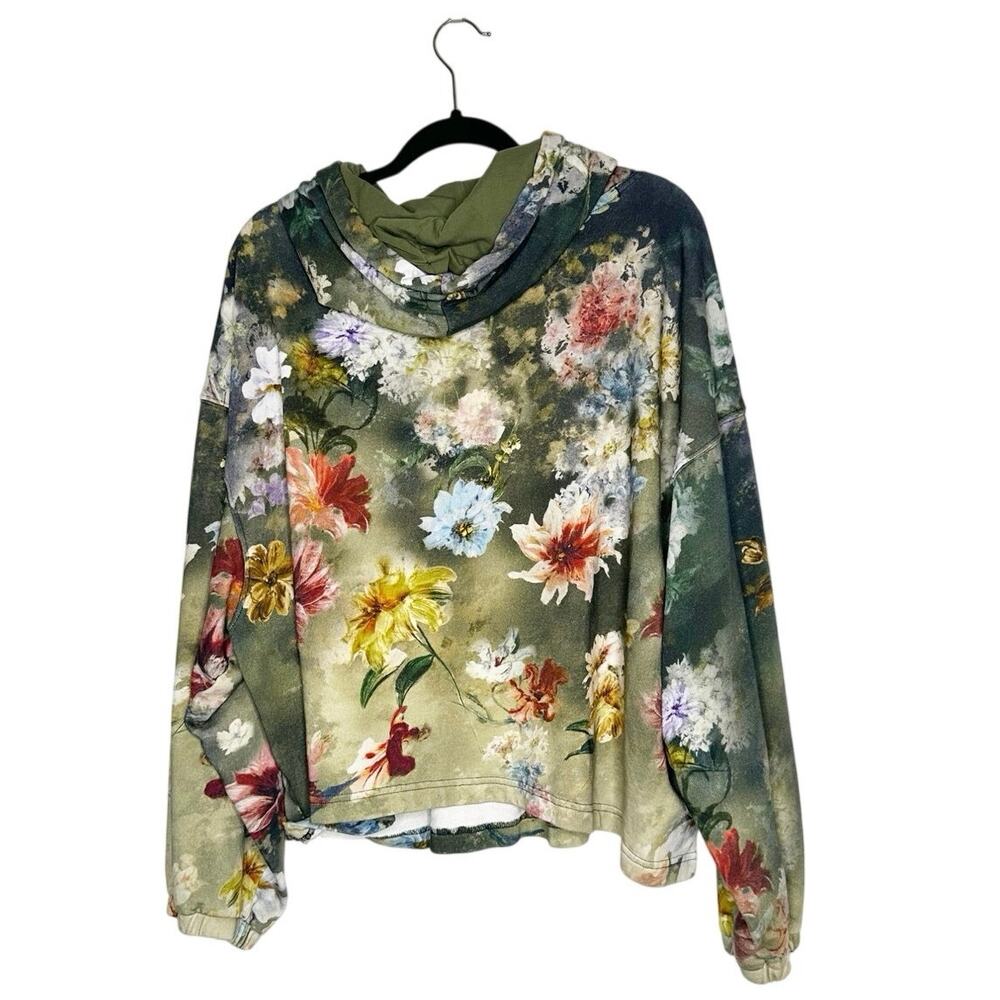 Anthropologie Pilcro Floral Hoodie Sweater Women's Size 2X - Picture 3 of 5